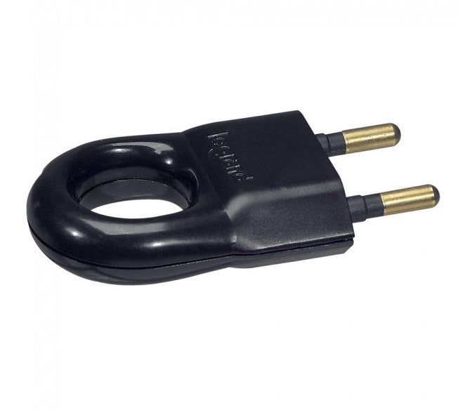 Kištukas Legrand 050163 (juodas, laidas iš šono, su žiedu, 6A, be įžeminimo)