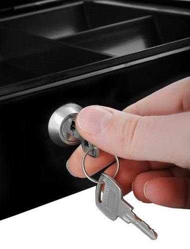 Didelė juoda pinigų dėžutė