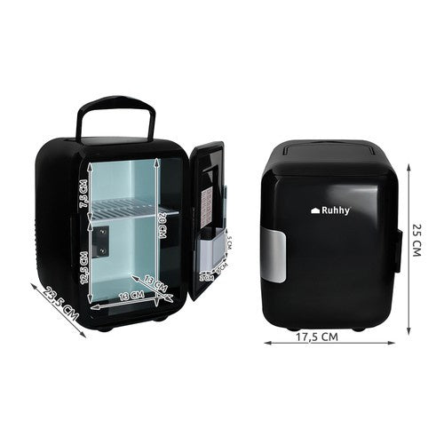 4L kelioninis šaldytuvas - juodas