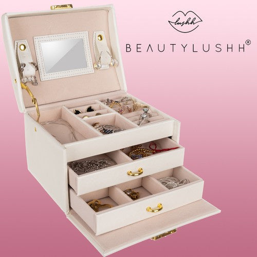 Papuošalų dėžutė/dėklas - smėlio spalvos