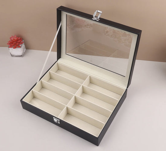 Akinių laikiklis su 8 skyreliais