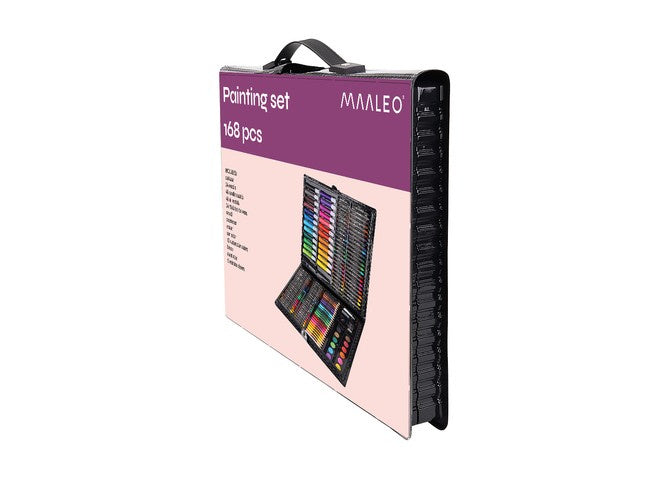 Tapybos rinkinys lagamine, 168 vnt, juodas