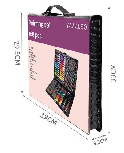 Tapybos rinkinys lagamine, 168 vnt, juodas