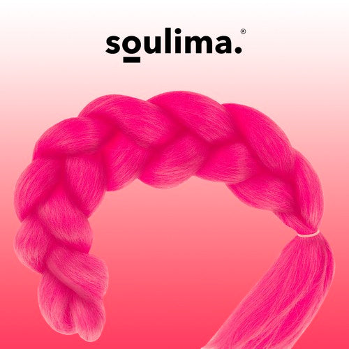 Sintetiniai plaukai pynėmis – tamsūs – rožiniai