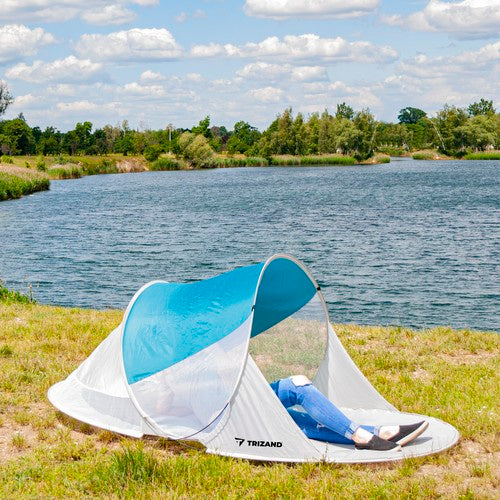 Paplūdimio palapinė 220x120x90cm - turkis - pilka