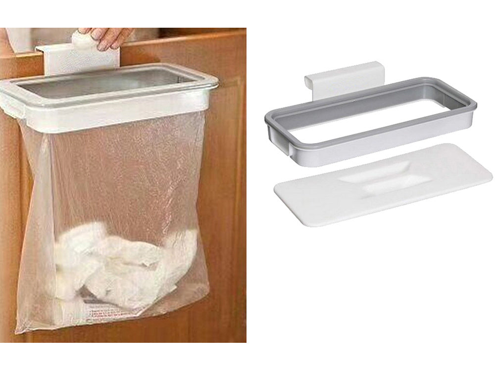 Maišelio laikiklis šiukšlių dėžės pakabinamas spaustukas