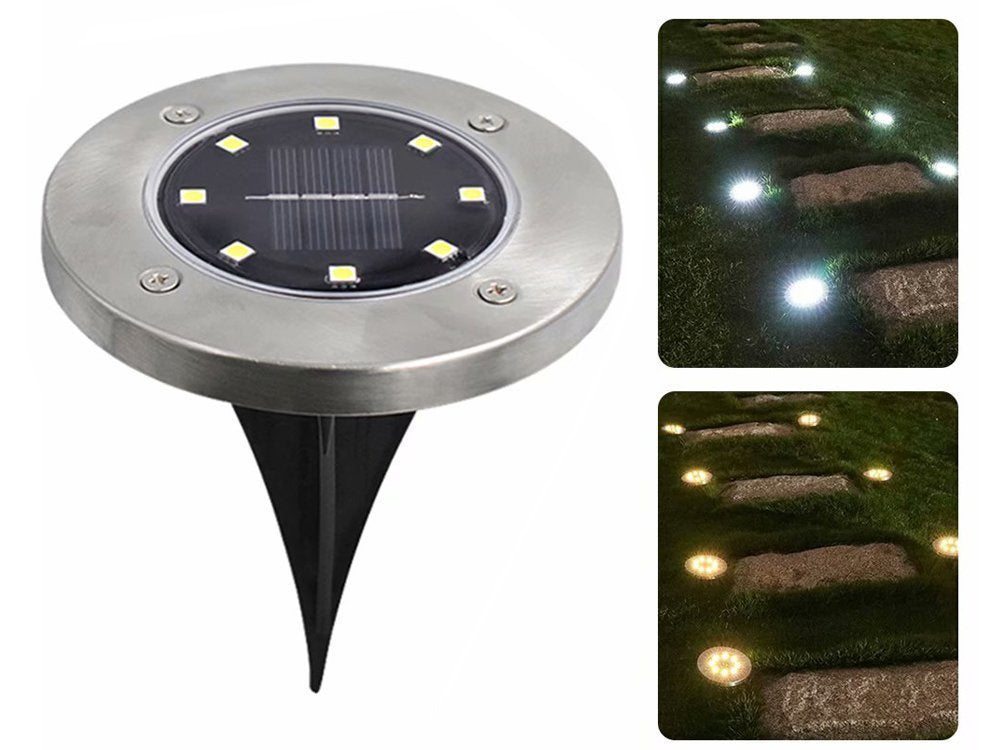 Solar disk garden lights twilight sensor 4vnt