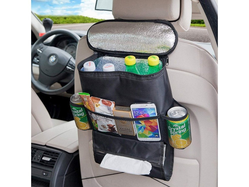 Automobilio sėdynės organizatorius su termo maišeliu