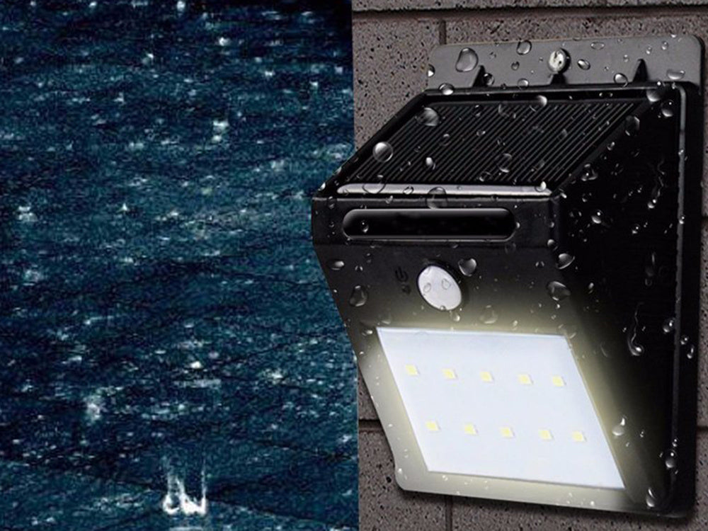 Saulės lempa su judesio ir sutemų jutikliu