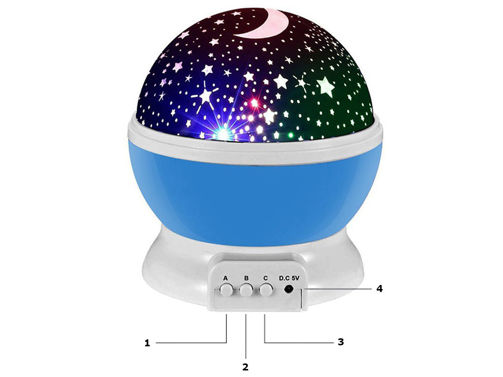 2in1 besisukanti žvaigždėta naktinė lemputė