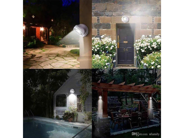 Led cob 360 baterijos lempa su judesio detektoriumi