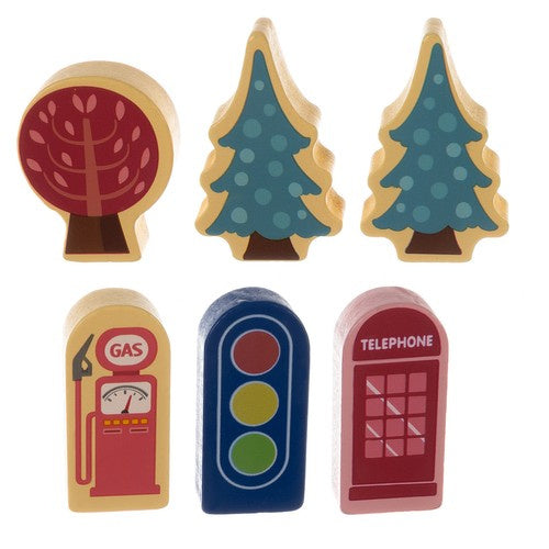 Medinės kaladėlės - miesto 100 vnt. Kruzelis 19159 m