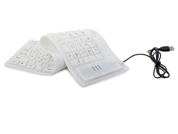 Silikono gumos klaviatūra balta usb skaitmeninė