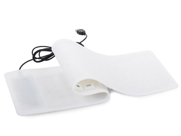 Silikono gumos klaviatūra balta usb skaitmeninė