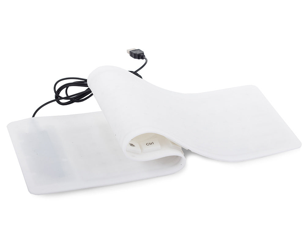 Silikono gumos klaviatūra balta usb skaitmeninė