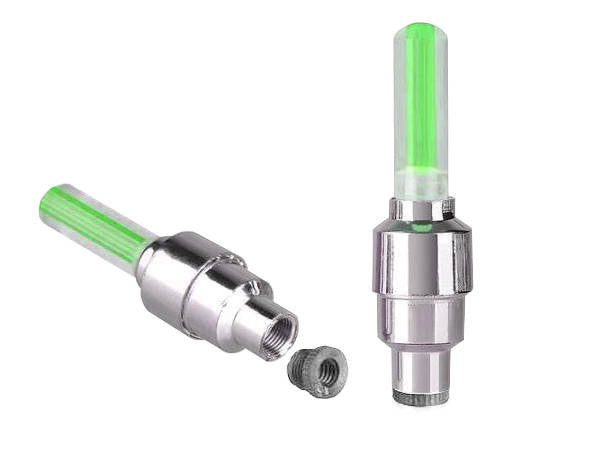 Šviečiantis dviračio vožtuvas vienam ratui 2 vnt.