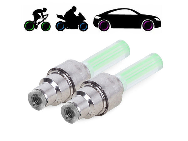 Šviečiantis dviračio vožtuvas vienam ratui 2 vnt.