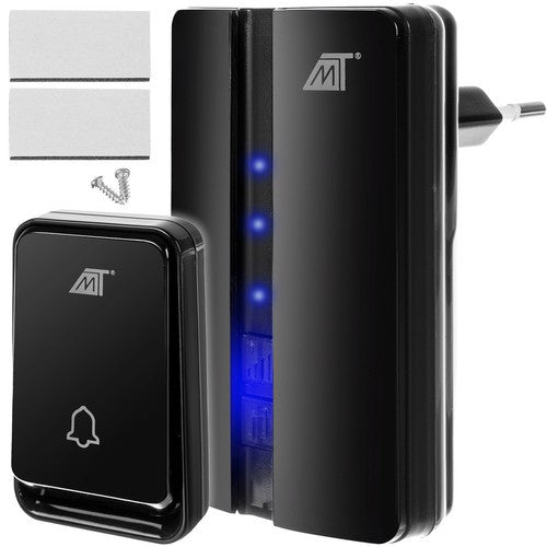 Belaidis durų skambutis juodas Malatec 23371