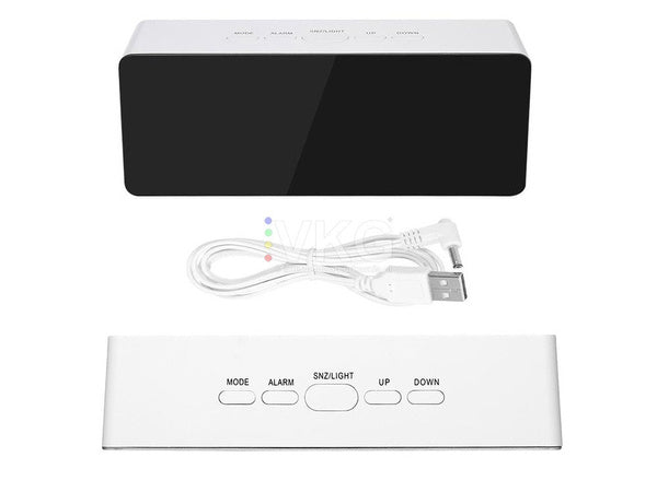 Led žadintuvas led laikmatis led veidrodis žadintuvas data 4in1