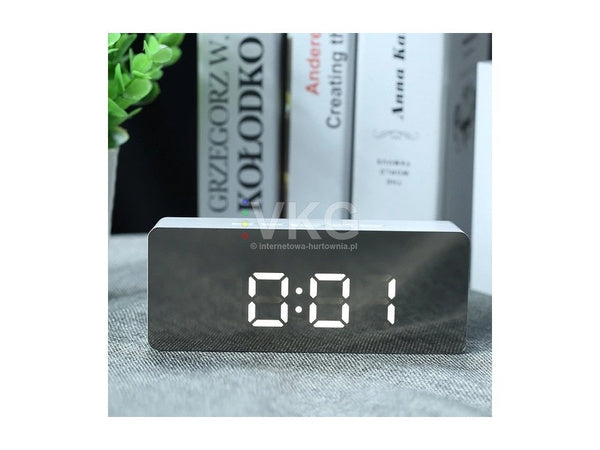 Led žadintuvas led laikmatis led veidrodis žadintuvas data 4in1