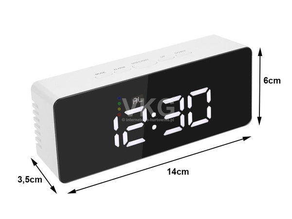 Led žadintuvas led laikmatis led veidrodis žadintuvas data 4in1