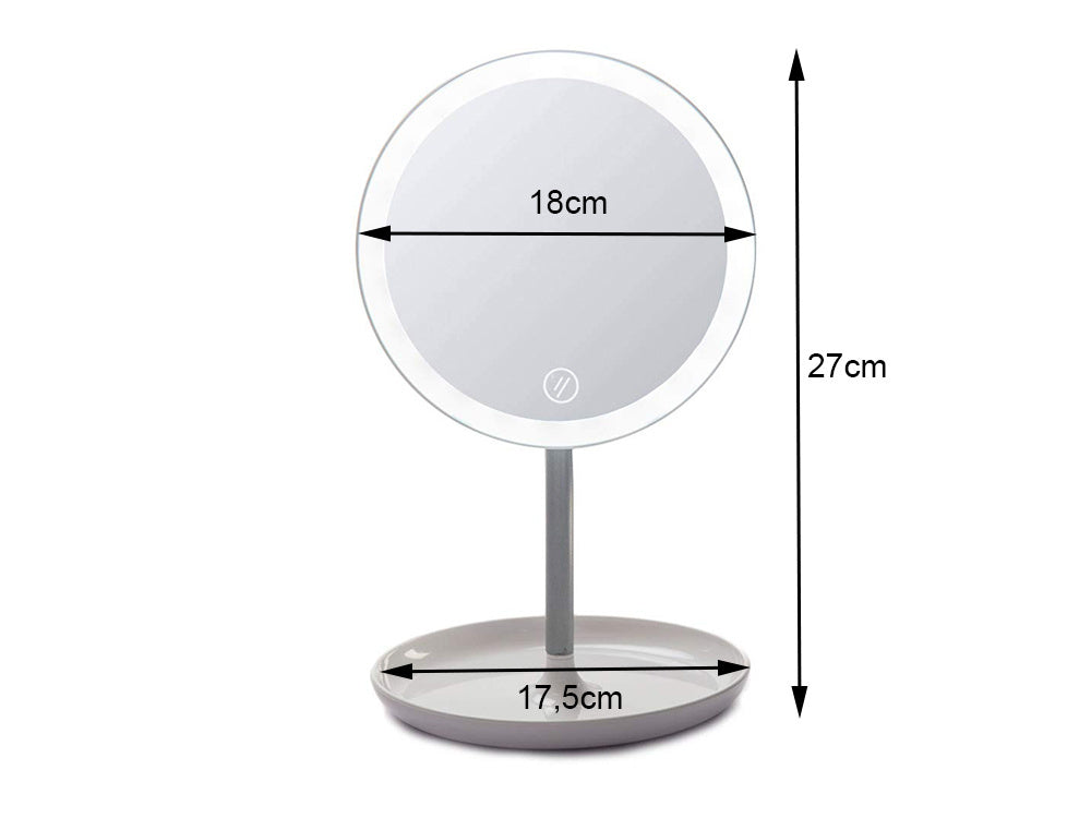 Vadovaujama makiažo veidrodis kosmetikos