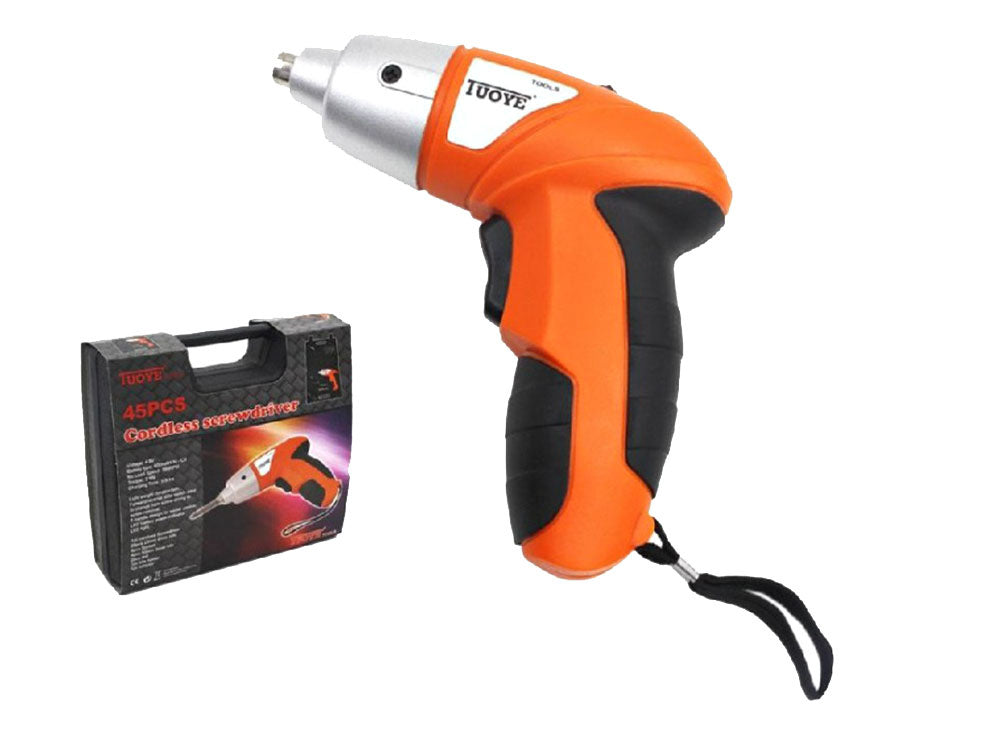 Akumuliatorinių atsuktuvų rinkinys 45 el antgalių dėklas