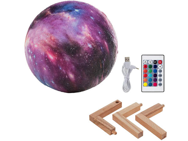3d rgb mėnulio naktinė šviesa su nuotolinio valdymo pulteliu