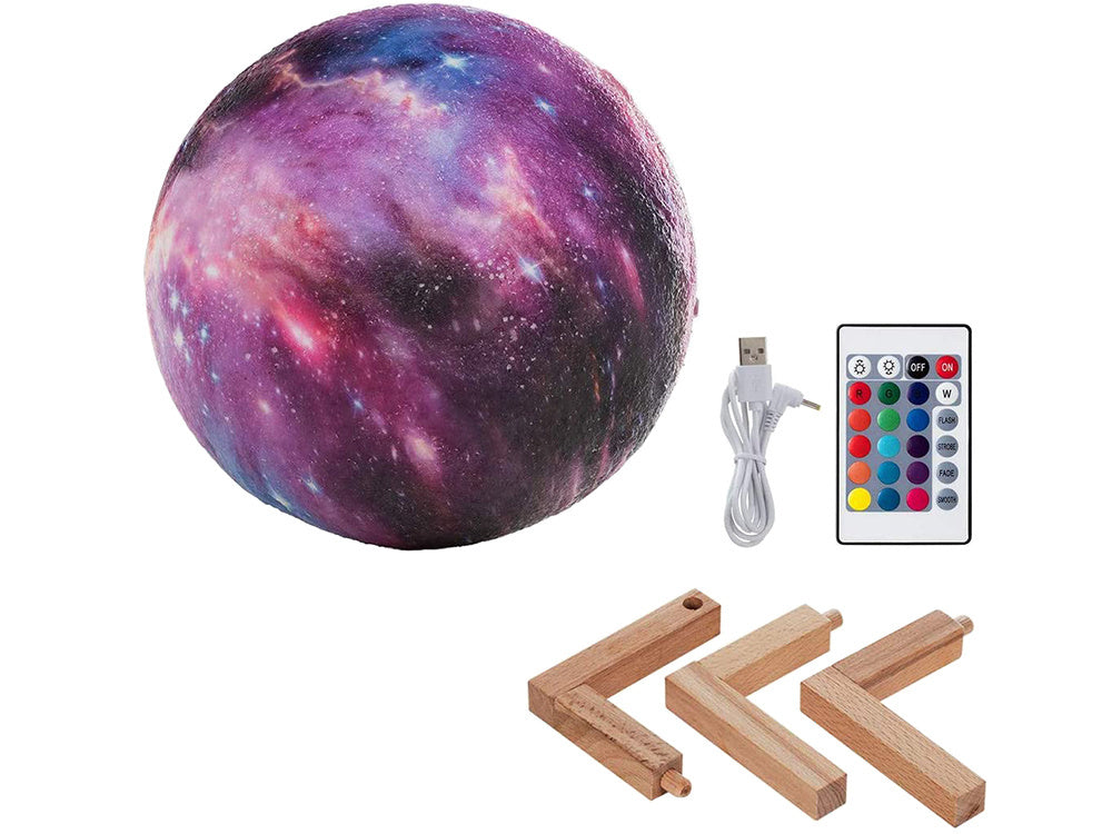 3d rgb mėnulio naktinė šviesa su nuotolinio valdymo pulteliu
