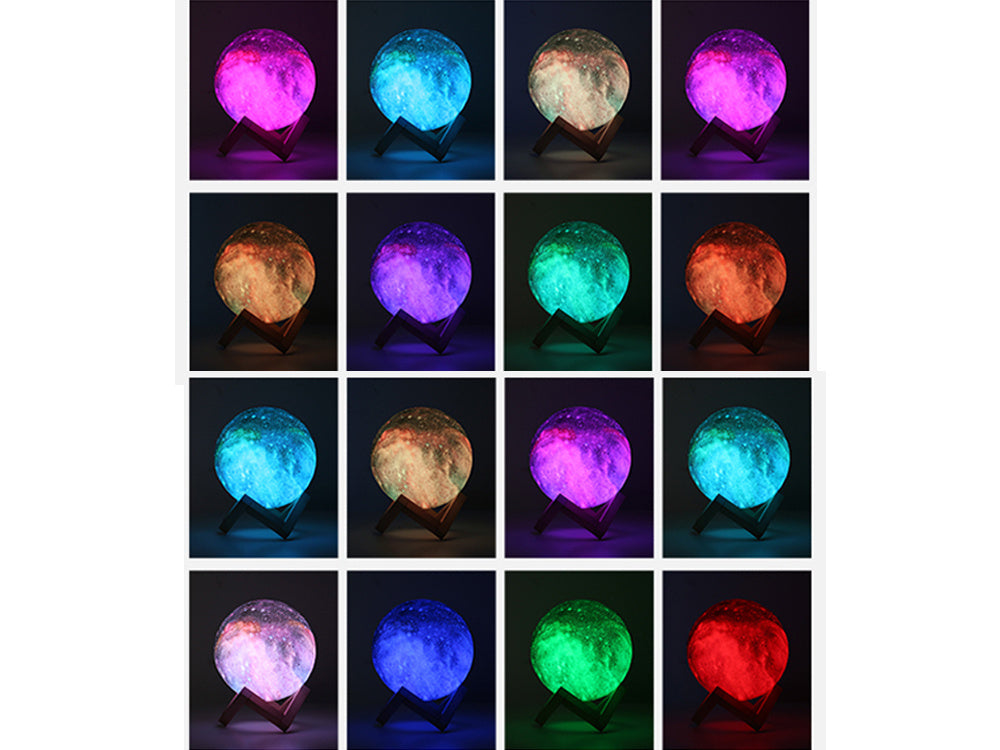 3d rgb mėnulio naktinė šviesa su nuotolinio valdymo pulteliu