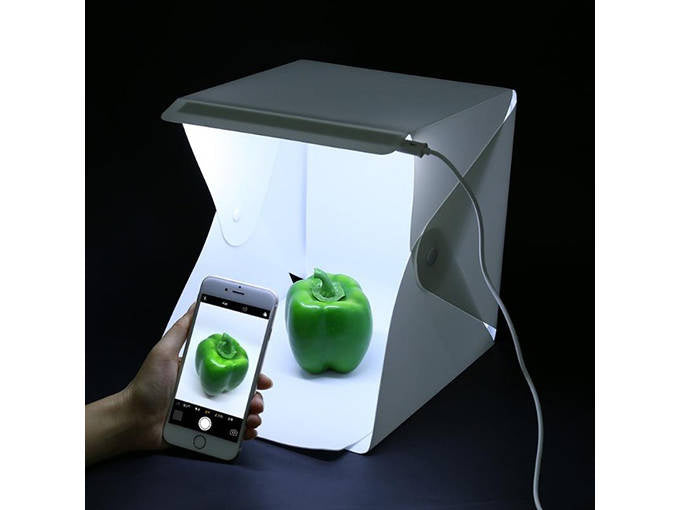 Studijinė palapinė be šešėlių, skirta produktų fotografijai 20led