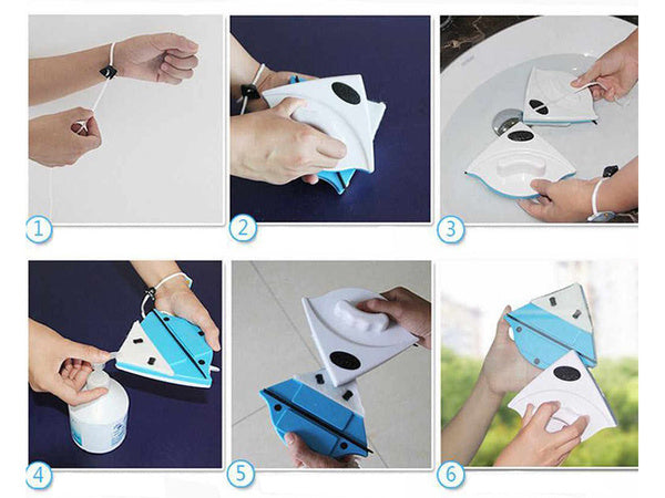 Dvipusis langų ploviklis su magnetiniu valytuvu