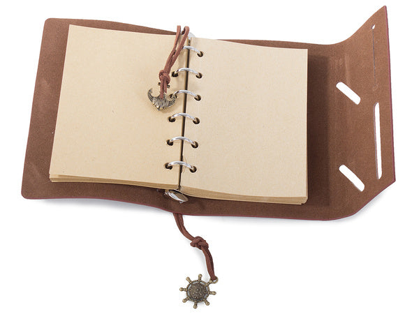 Keliautojo užrašų knygelė dienoraštis retro vintage, Tamsiai ruda, Szín, Sötétbarna
