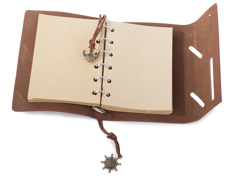 Keliautojo užrašų knygelė dienoraštis retro vintage, Tamsiai ruda, Szín, Sötétbarna