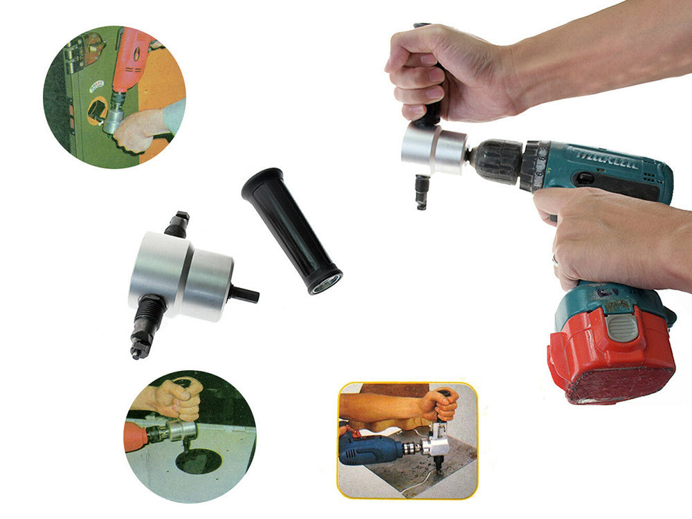 Lakštinio metalo pjovimo priedas žirklės ant grąžto