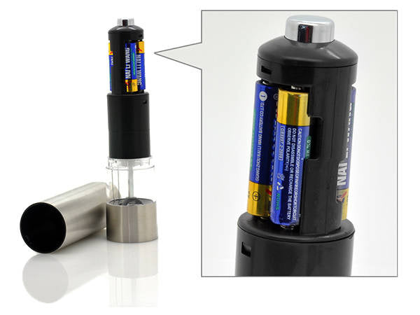 Pipirų malūnėlis druskos prieskonių inox elektrinis