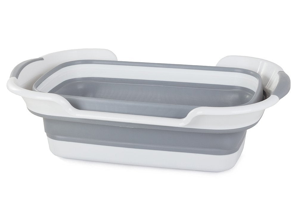 Silikoninis sulankstomas dubuo su skalbinių nutekėjimo anga