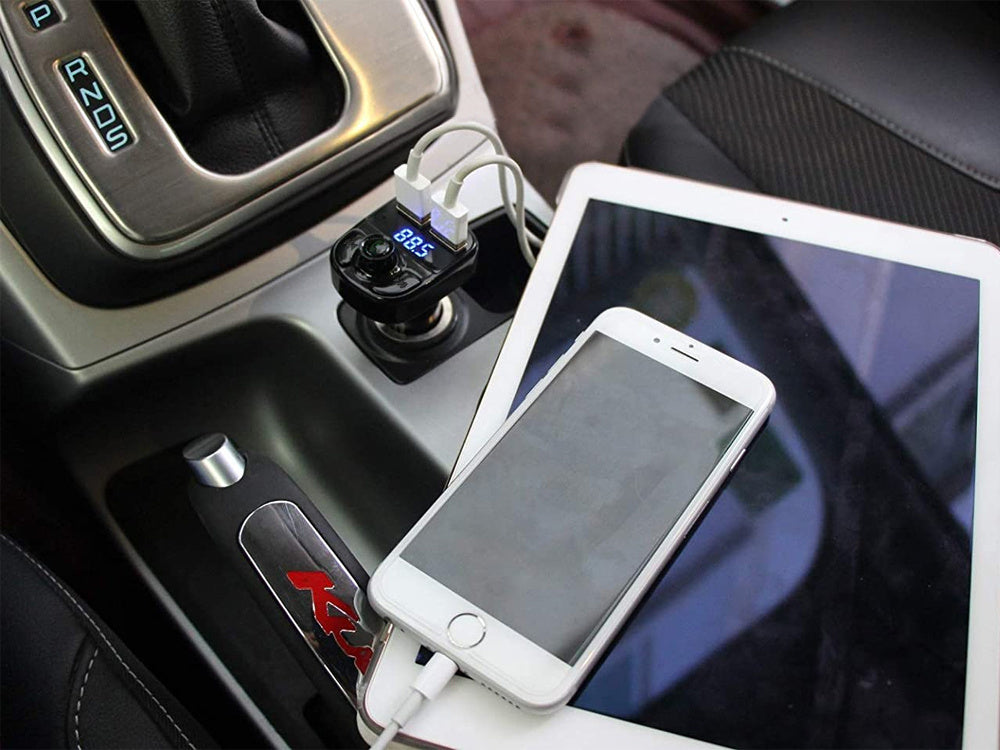 Transmitteris fm sd mp3 bluetooth įkroviklis 2xusb