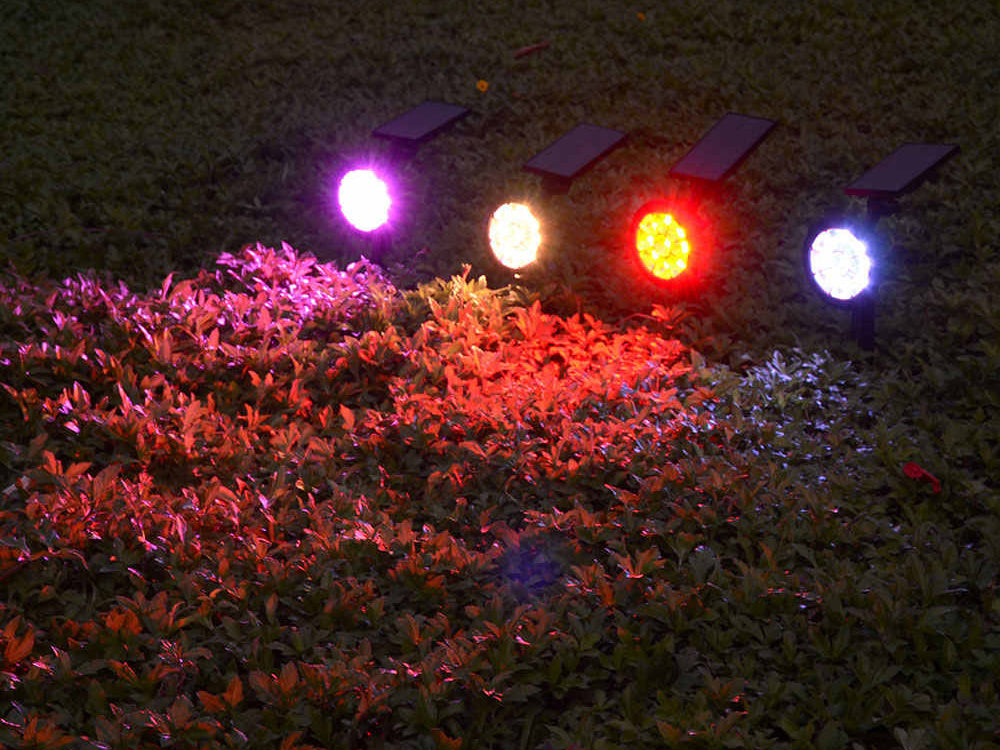 Saulės žibintas rgbw vadovaujama sodo kalėdinė lempa