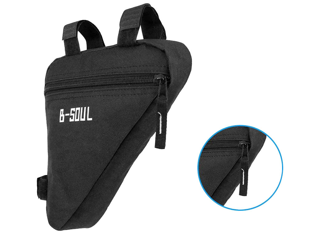 Dviračio krepšys po rėmu