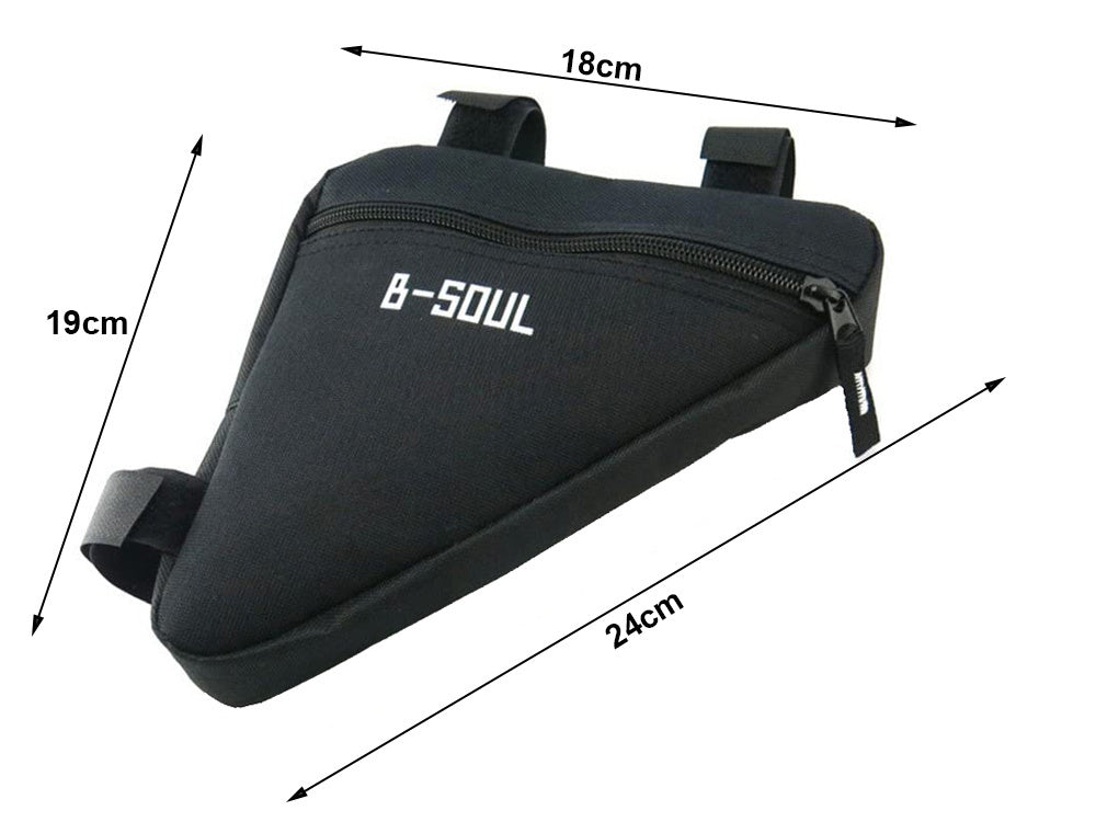 Dviračio krepšys po rėmu