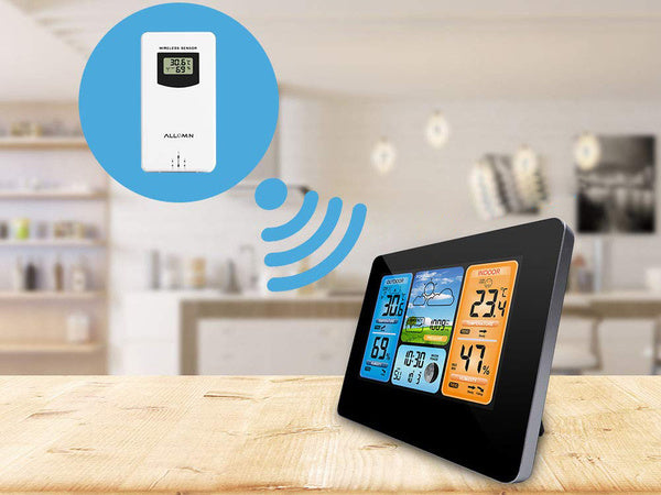 Belaidė meteorologinė stotis higrometras dcf