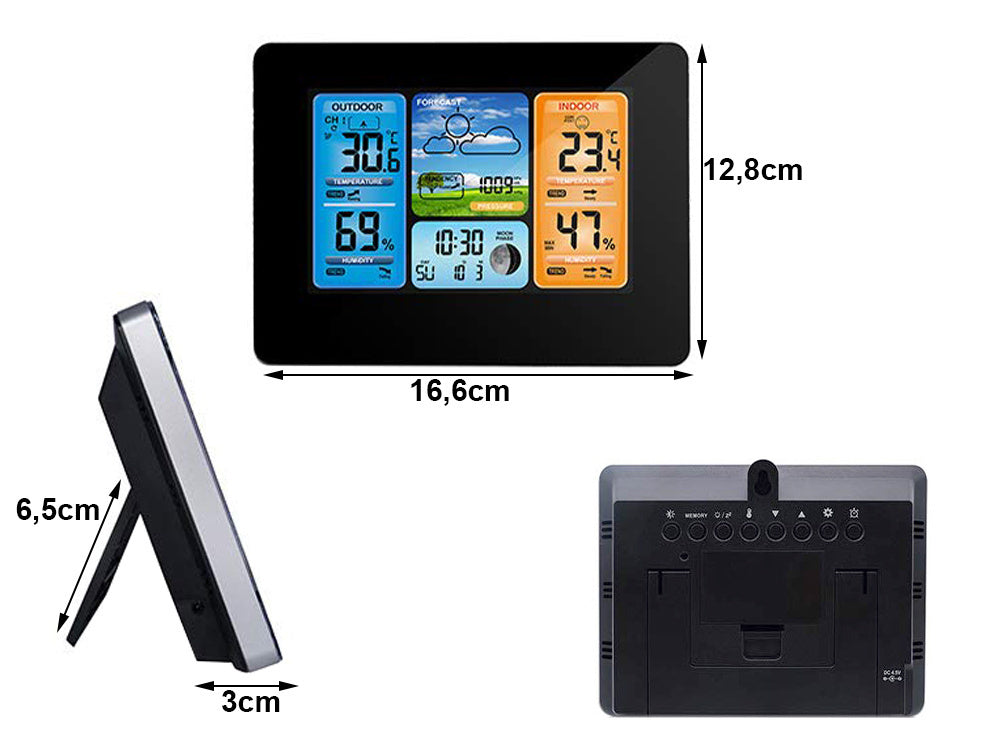 Belaidė meteorologinė stotis higrometras dcf