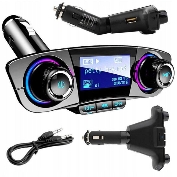 Fm siųstuvas bluetooth usb 5.0 daugiafunkcinis 8in1