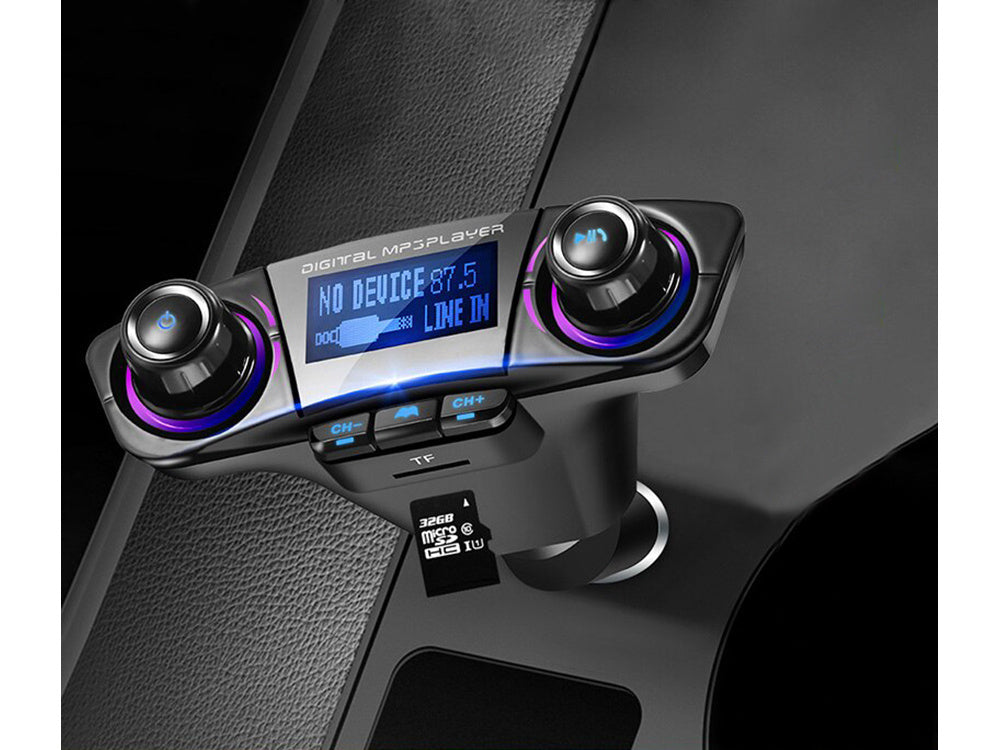 Fm siųstuvas bluetooth usb 5.0 daugiafunkcinis 8in1