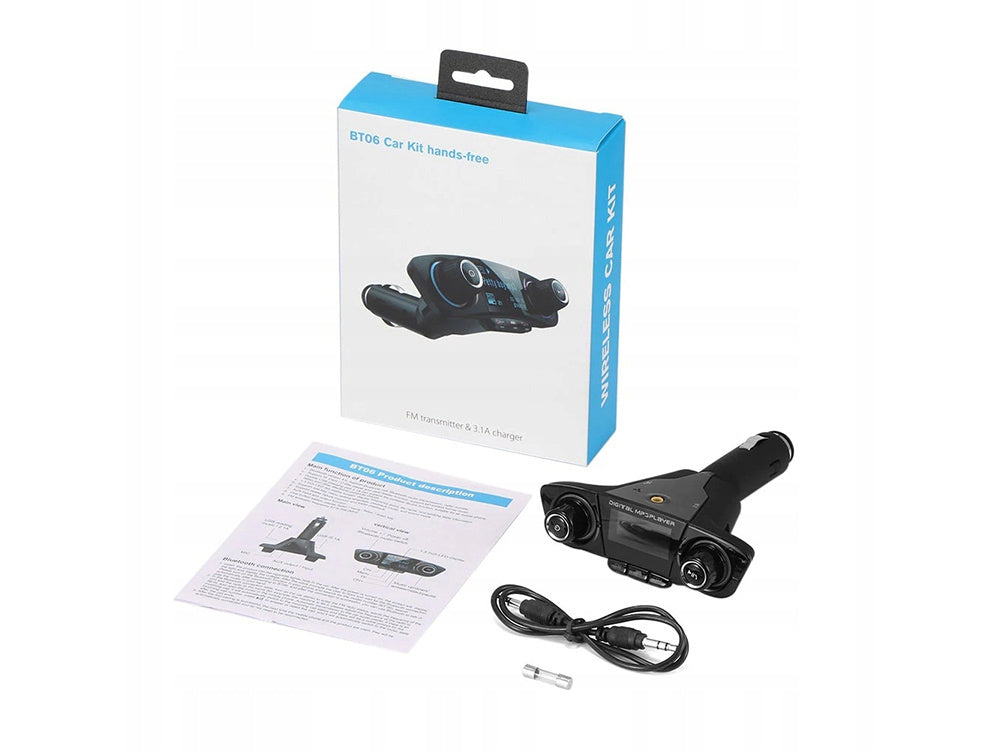 Fm siųstuvas bluetooth usb 5.0 daugiafunkcinis 8in1