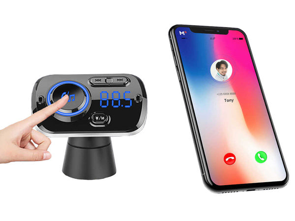 Bluetooth usb 5.0 multifunkcinis fm transmiteris 8in1