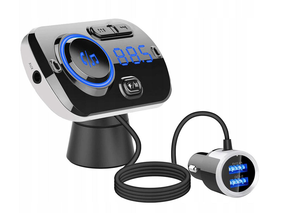 Bluetooth usb 5.0 multifunkcinis fm transmiteris 8in1