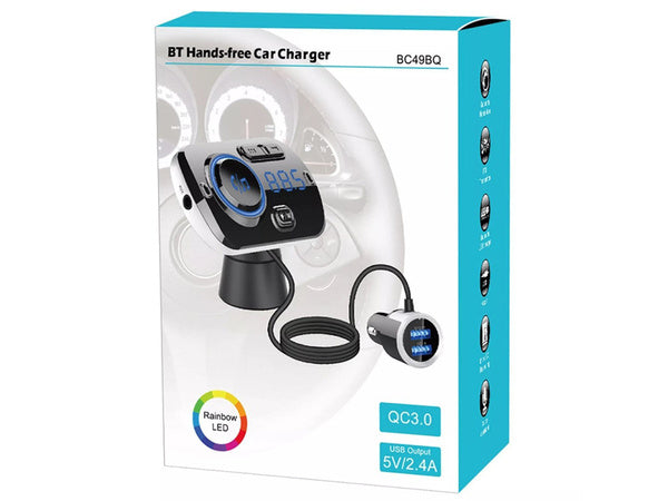 Bluetooth usb 5.0 multifunkcinis fm transmiteris 8in1