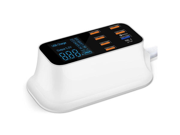 Telefono įkroviklis 8 x usb qc 3.0 type c